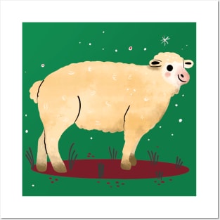 Sheep Painting Hand Drawn Posters and Art